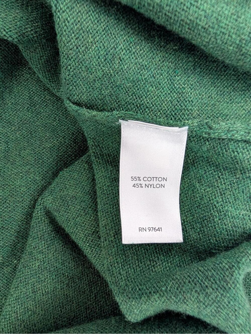 J. Jill Women's Sweater Round Neck Lightweight Dandelion Print Green L PETITE - Picture 6 of 9
